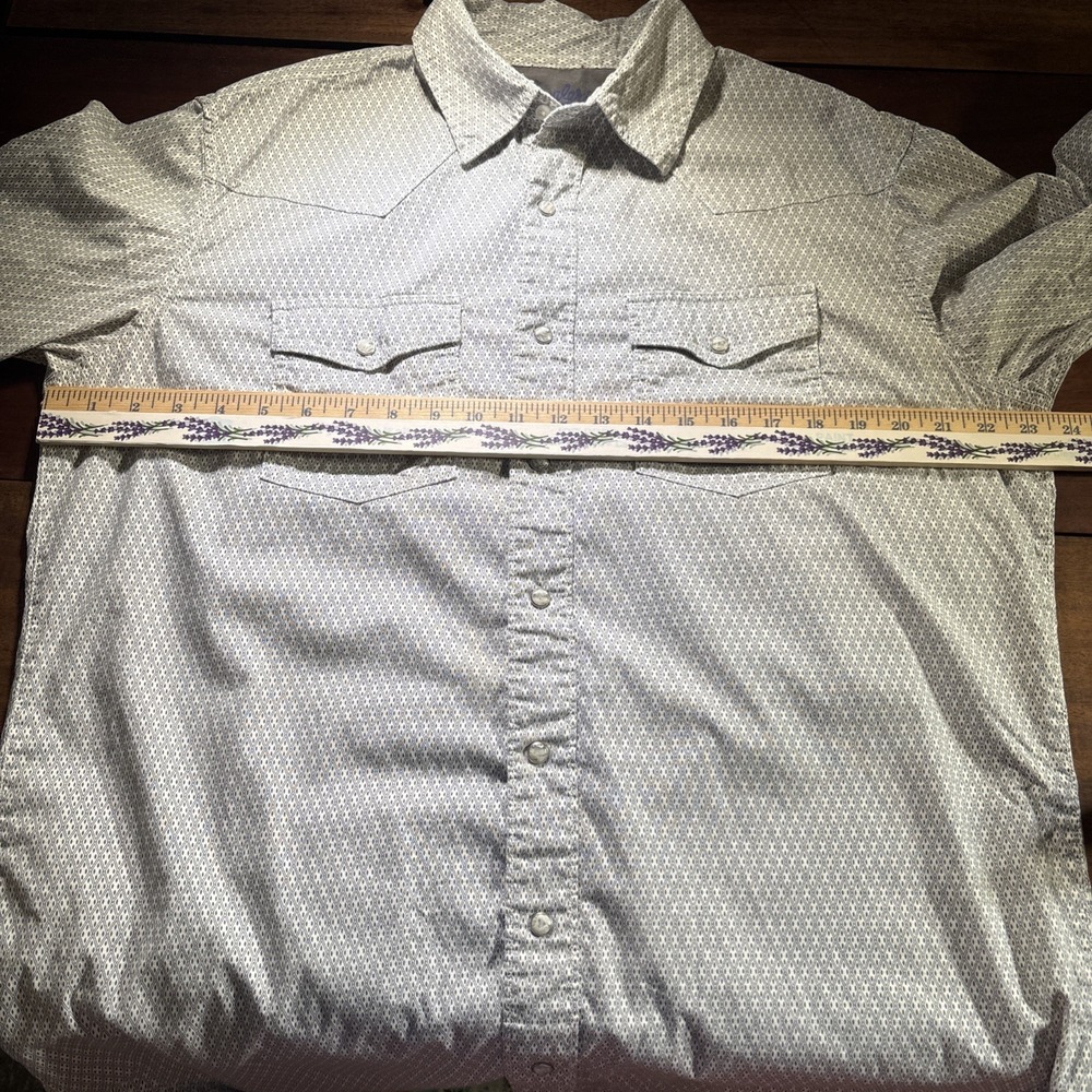 Wrangler 20X Competition Advanced Comfort Long Sleeve Pearl Snap Mens Large Tall - Picture 11 of 14